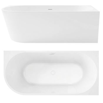 Bañera De Esquina Rea Bellanto 150 Derecha Tapa Cobre Cepillado, White 149 X 74,5 X 58 Cm