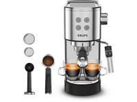 cafetera express - krups virtuoso xp444c 1400 w 15 bar 1 l thermoblock apagado automatico acero inox