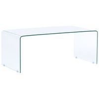 mesa de centro transparente 100 x 50 cm rectangular minimalista kendall