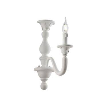 Aplique De Madera Shabby Blanco Lucca, 1 Luz, 13 Cm, 26 Cm, Bl271-ap1-bco