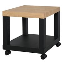 mesa lateral 40x40x40 cm negro y natural