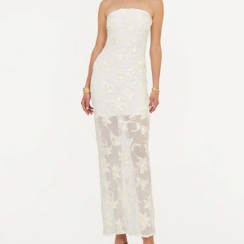 ROTATE Birger Christensen Floral-Jacquard Mesh Dress - DK 40/UK 12
