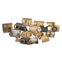 decoracion pared metal 109x7x53 abstracto cobrizo