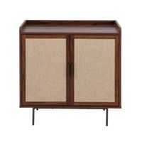 buffet de 2 puertas con decoracion de nogal y frentes de tela l80 cm