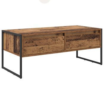 Mesa De Café | Mesa De Centro Madera Vieja 100 X 46 X 40 Cm Madera Contrachapada