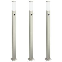balizas luminosas con sensor 3 unidades 110 cm acero inoxidable ip44 vidaxl