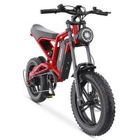 hidoes hd-b6 bicicleta electrica - motor 1200w bateria 48v156ah eumaticos de 20 pulgadas - roja