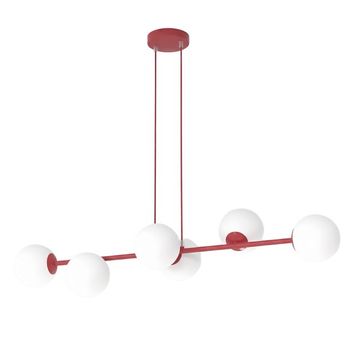 Lámpara colgante odra burdeos opal (6 luces)
