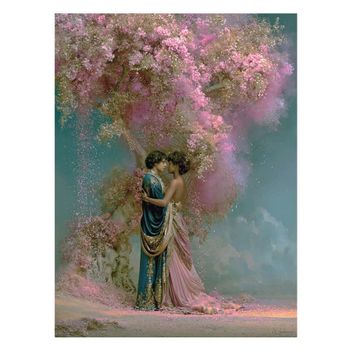 Cuadro con cerezo y pareja en pvc multicolor 100x75 cm
