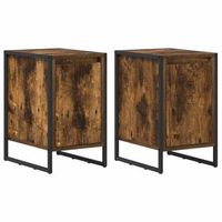 mesa de noche 2 uds roble humo 395 x 30 x 50 cm vidaxl