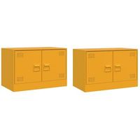 muebles para tv 2 unidades acero amarillo mostaza 67x39x44 cm vidaxl