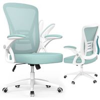 silla de oficina ergonomica con reposabrazos abatibles y soporte lumbar altura ajustable verde rattantree