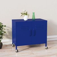 armario de almacenamiento  mueble de almacenamiento acero azul marino 60x35x56 cm cfw739811