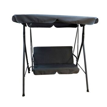 Columpio Balancín Para Exterior 2 Plazas Gris Oscuro 153x140x110 Cm