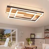 lampara de techo led geometrica cuadrada moderna metal 34w 38cm con control remoto para sala de estar dormitorio cocina comedor u oficina zmh