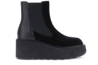 botines de ante y piel con elastico black