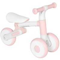aiyaplay bicicleta sin pedales para bebe 1-2 anos plegable asiento regulable direccion limitada a 135 neumaticos eva silenciosos 52x23x365cm rosa