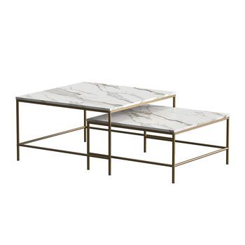 Conjunto De Mesas De Centro Ramio 80 X 80 Cm 2 Partes Vicco