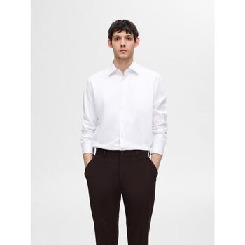 Selected Camisa manga larga 16092939 SLIM-PERFORMANCE-BRIGHT WHITE para hombre