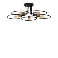 lampara de techo circle-1346 negro hierro 73x73x22 cm