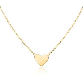 Cadena corazón para mujer en oro de 9 quilates, grabable
