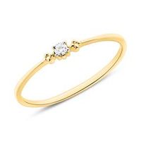 anillo de oro 14 quilates para mujer con diamante