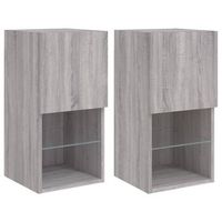 muebles para tv con luces led 2 uds gris sonoma 305x30x60 cm vidaxl