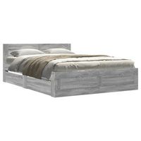cama de matrimonio  cama de adulto  cama con cabecero madera de ingenieria gris sonoma 140x200 cm