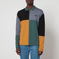 maison kitsune cotton and wool-blend polo shirt - l