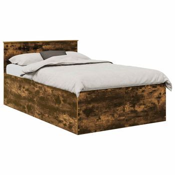 Estructura De Cama Con Cabecera Roble Ahumado 120 X 200 Cm Vidaxl