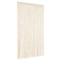 cortina antimoscas chenilla beige y blanco 100x220 cm