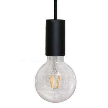 Lámpara de techo negro de metal con altura ajustable