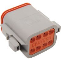 carcasa de conector de cable electrico deutsch 8 pines macho gris