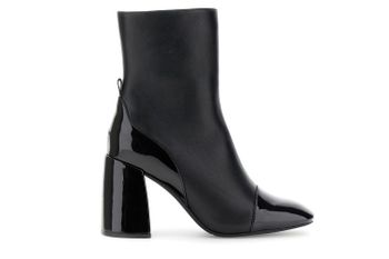 botines de piel con inserciones de charol black 36
