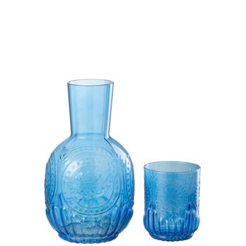Jarra con 1 vaso azul 11 x 11 x 21,5 cm