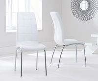 calgary ivory white faux leather dining chairs - ivory