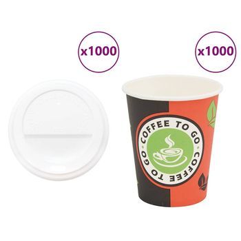 Vasos De Café De Papel Con Tapa 1000 Uds 8oz 240ml Vidaxl