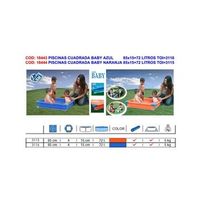 piscina cuadrada para bebes naranja 85x15 72 litros toi3115