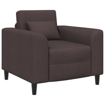 Sillón Marrón Oscuro Tela Vidaxl