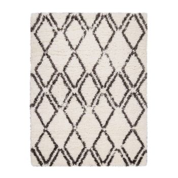 Alfombra de pelo largo Mahara beige 60x90 cm