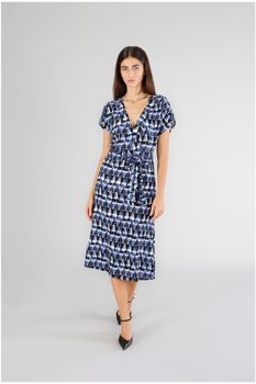 vestido con escote cruzado en marroquí estampado ethnic s