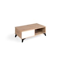 mesa de centro colonia en mdf robleblanco y patas negro mate