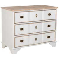 comoda de madera de 3 cajones blanco 100x50x80