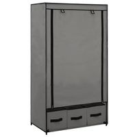 armario de almacenamiento  armario de tela gris 87x49x159 cm cfw741284
