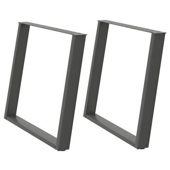 Patas Para Mesa Comedor Forma U 2 Uds | Patas Para Mesa Antracita 90x(72-73) Cm