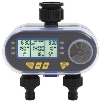 Temporizador Digital De Riego Automático Con Salida Doble Vidaxl