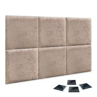 dhome juego de 6 paneles tapizados de lana ecologica pack autoadhesivos para pared acusticos absorbentes proteccion marron claro 50x50cm x6