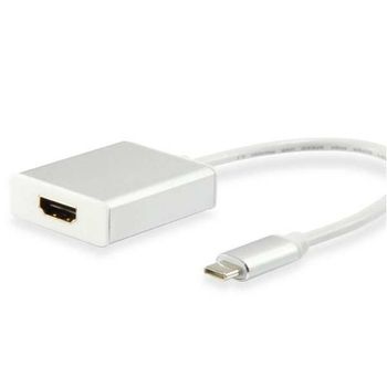 Equip Cable USB Tipo C Macho a HDMI Hembra 15cm Plata