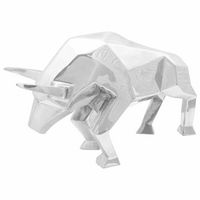 escultura de toro plateado 74 x 23 x 30 cm aluminio vidaxl