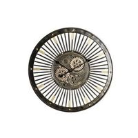 reloj pared hierro 65x67x65 movimiento plateado